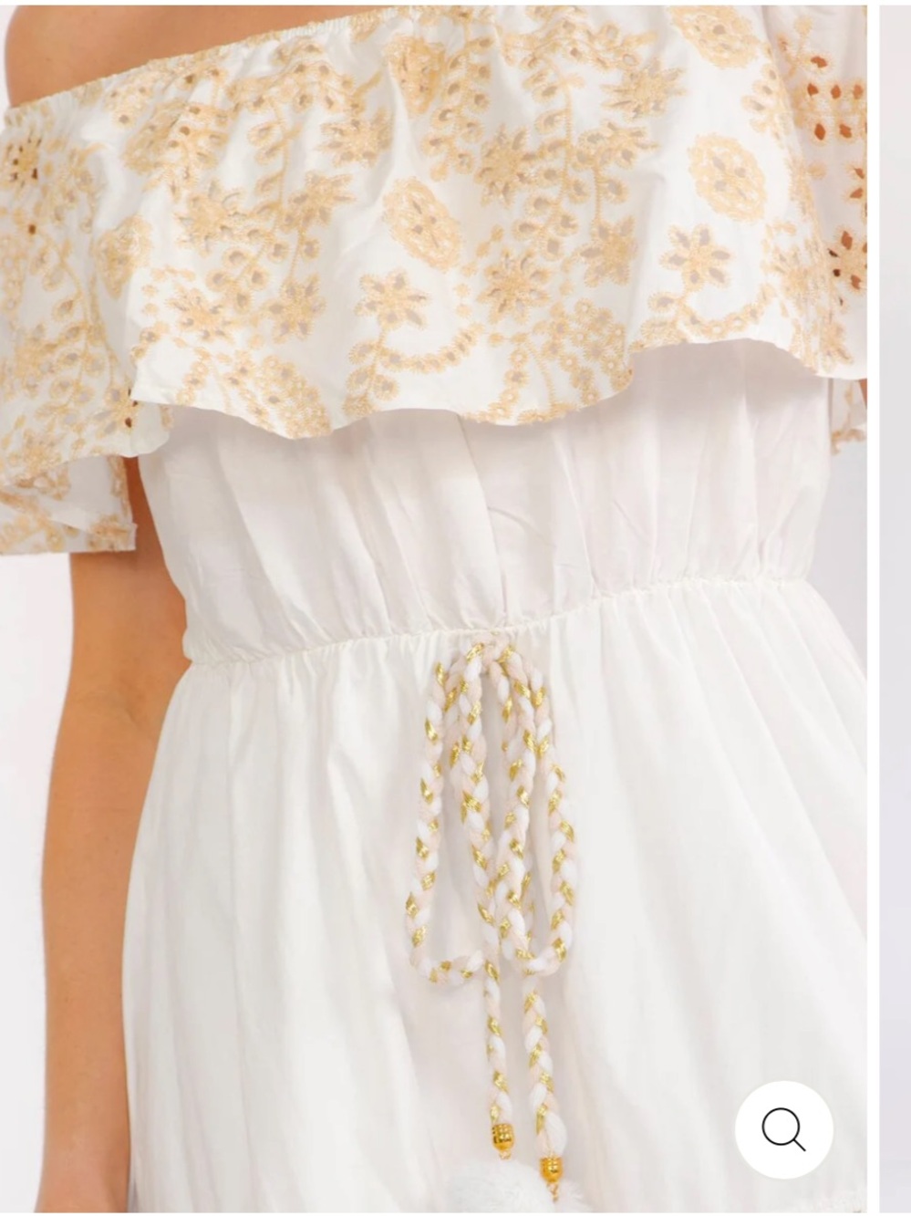 Boho WOMEN'S NWT Costal Summer off SHOULDER TIERED EYELET MAXI DRESS S-M-L - Picture 3 of 4